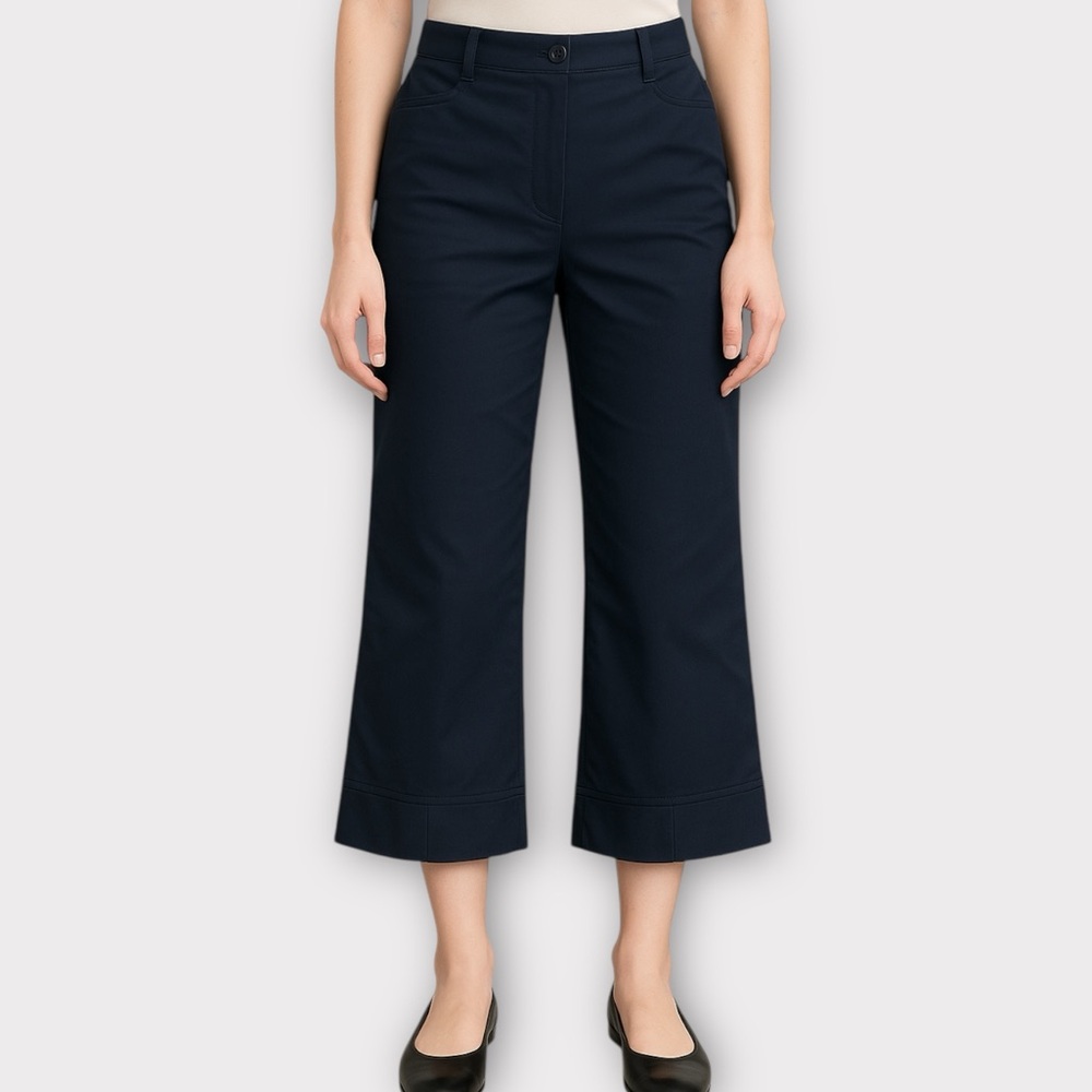 Lanvin Sport Women’s Pants Size 6 Crop Pleated Hem Wide Leg Designer Luxury NWT